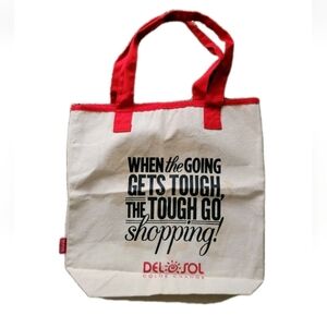 Del Sol Color Change Red & White Shopping Tote Bag Vintage